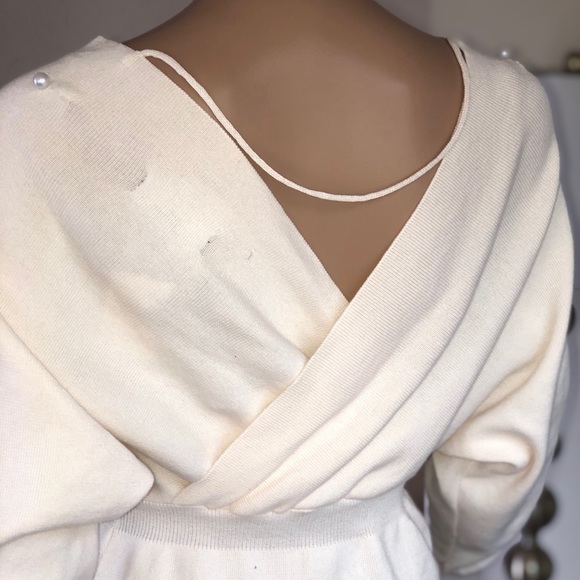 Cute & Classy Long-sleeve mini dress with pearls. - Picture 5 of 7